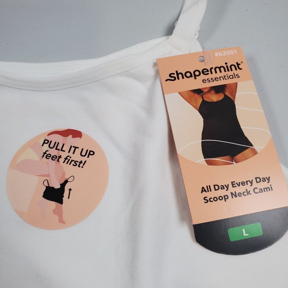 Shapermint Essential All Day Everyday Scoop Neck Cami Women Size Large NWT White - Picture 3 of 10